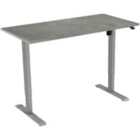 Bureau euroseats Oxyd Rectangulaire Hauteur réglable électriquement Bois, métal Gris 1200 x 800 x 1235 mm