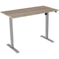 Bureau euroseats Robson Rectangulaire Hauteur réglable électriquement Chêne Bois, métal Gris 1200 x 800 x 1235 mm