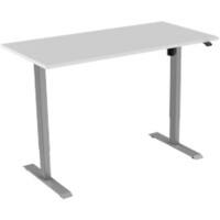 Bureau euroseats Rectangulaire Hauteur réglable électriquement Bois, métal Gris 1&nbsp;400 x 800 x 1&nbsp;235 mm