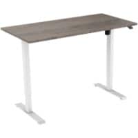 Bureau euroseats Logan Rectangulaire Hauteur réglable électriquement Chêne Bois, métal Blanc 1&nbsp;400 x 800 x 1&nbsp;235 mm