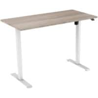 Bureau euroseats Robson Rectangulaire Hauteur réglable électriquement Chêne Bois, métal Blanc 1200 x 800 x 1235 mm