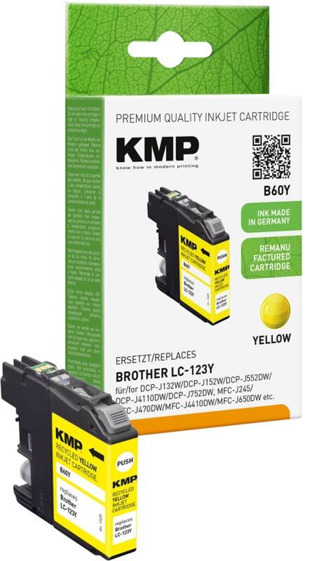 KMP Compatibel Brother LC-123Y Inktcartridge Geel