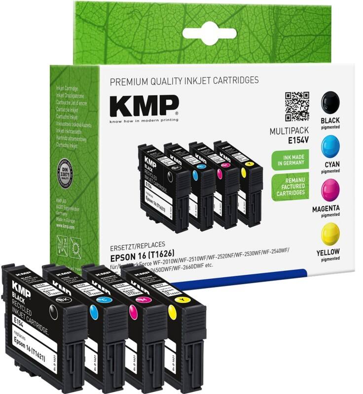 KMP Compatibel Epson 16 Inktcartridge C13T16264012 Zwart, cyaan, magenta, geel Multipak  4 Stuks