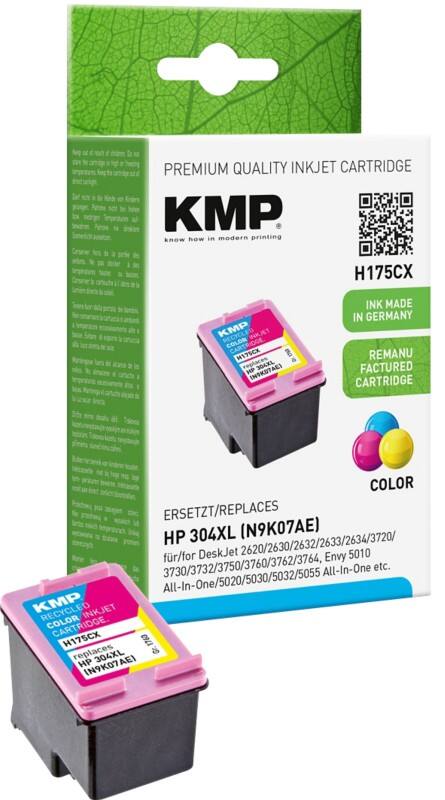KMP Compatibel HP 304XL Inktcartridge N9K07AE Cyaan, Magenta, Geel