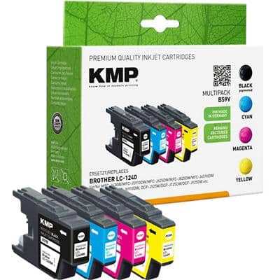 KMP Compatibel Brother LC1240VALBP Inktcartridge Zwart, cyaan, magenta, geel