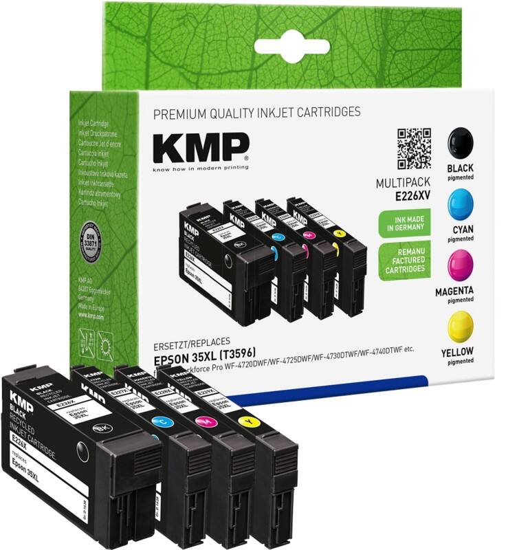 KMP Compatibel Epson 35XL Inktcartridge C13T35964010 Zwart, cyaan, magenta, geel