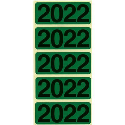 Bene 92022 Etiketten met jaargetal 2022 Groen 48 x 19 mm 20 vellen met 4 etiketten