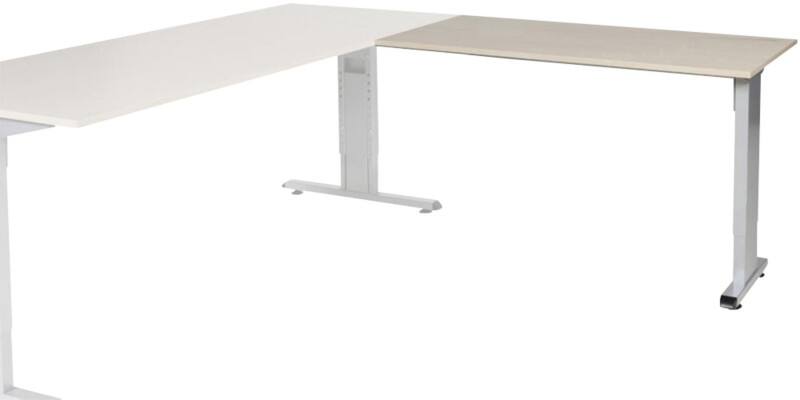 Extension de bureau Schaffenburg Linesto Plus Hauteur ajustable Rectangulaire Chêne T-Pied 1200 (l) x 600 (p) x 655 (H) mm Mélamine