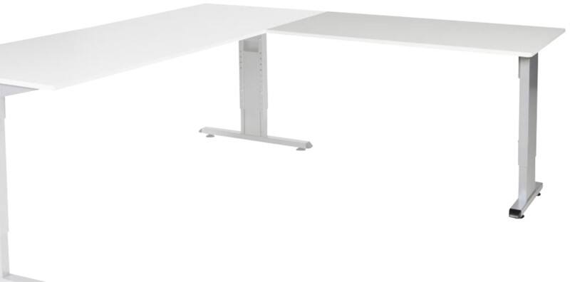 Extension de bureau Schaffenburg Linesto Plus Hauteur ajustable Rectangulaire Blanc T-Pied 1200 (l) x 600 (p) x 655 (H) mm Mélamine