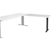 Bureau complémentaire Schaffenburg Linesto Plus LIN-PLA126-WIRZ-M25 Blanc, noir 120 x 60 x 65-85 cm