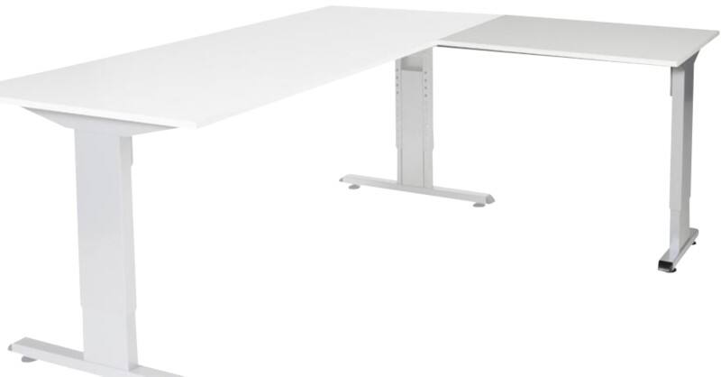 Extension de bureau Schaffenburg Linesto Plus Hauteur ajustable Rectangulaire Gris T-Pied 800 (l) x 600 (p) x 655 (H) mm Mélamine