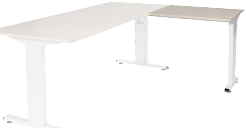 Extension de bureau Schaffenburg Linesto Plus Hauteur ajustable Rectangulaire Chêne T-Pied 800 (l) x 600 (p) x 655 (H) mm Mélamine