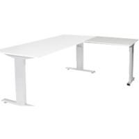 Bureau complémentaire Schaffenburg Linesto Plus LIN-PLA086-WIRA-M25 Argenté, blanc 80 x 60 x 65-85 cm