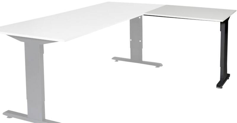 Extension de bureau Schaffenburg Linesto Plus Hauteur ajustable Rectangulaire Blanc T-Pied 800 (l) x 600 (p) x 655 (H) mm Mélamine