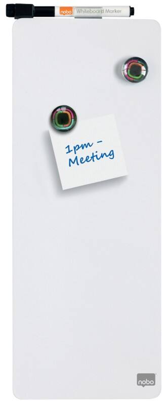 Nobo Mini Whiteboard magenetisch Gelakt staal Frameloos 140 x 360 mm Wit