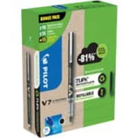 Stylo roller Pilot V7 Noir Lot de 10 stylos et 30 recharges