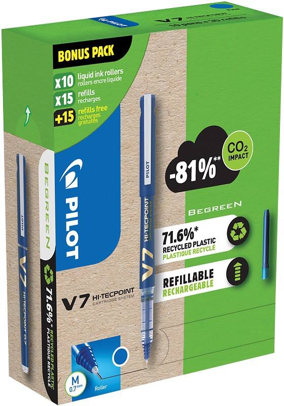 Pilot niet-inklapbaar Pen Blauw 0.5 mm Medium Naaldpunt Recycled 40 Stuks