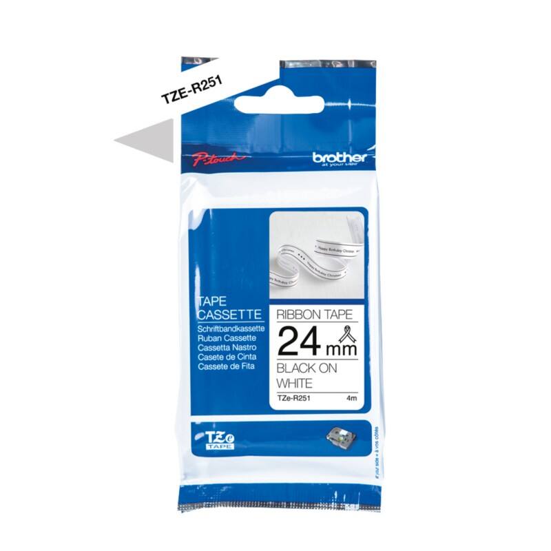 Ruban d'impression Brother P-TOUCH Blanc, noir
