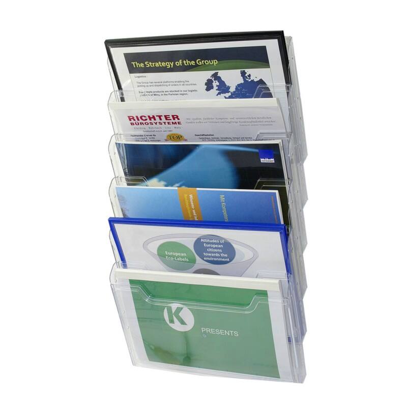 Support de rangement pour classeur A4 Paysage Exacompta Montage mural Transparent 64258D 32,7 x 11,3 x 52,3 cm