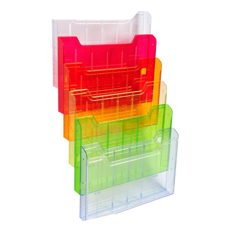 Support de rangement pour classeur A4 Paysage Exacompta Montage mural Assortiment 64299D 32,7 x 11,3 x 52,3 cm