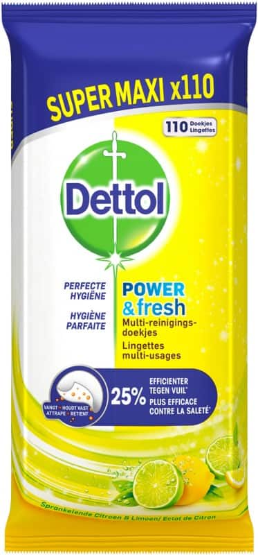 Dettol Power and Fresh Citrus Schoonmaakdoekjes 110 Stuks