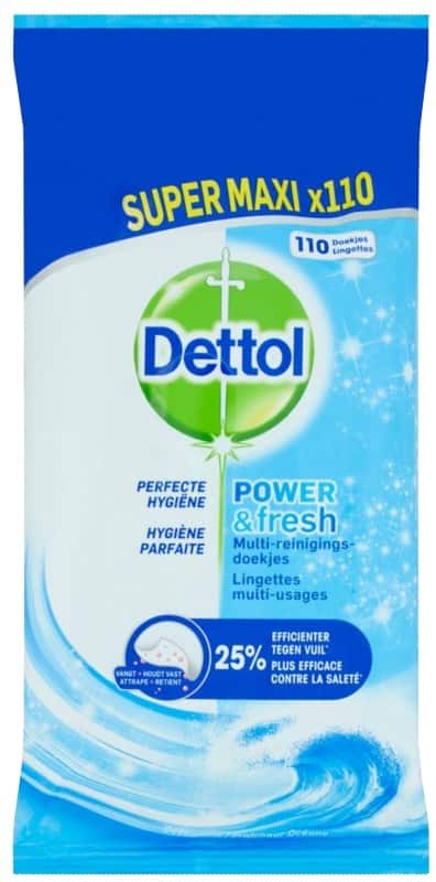 Dettol Power & fresh Multi-reinigingsdoekjes Ocean 110 Stuks