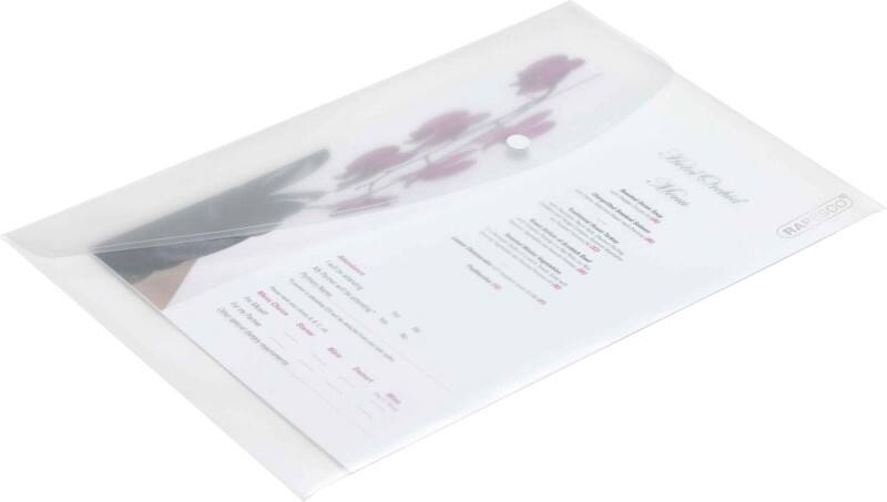 Rapesco Documentmap A4 Drukknop PP (Polypropeen) Liggend 24 (B) x 0,2 (D) x 36 (H) cm Transparant 5 Stuks