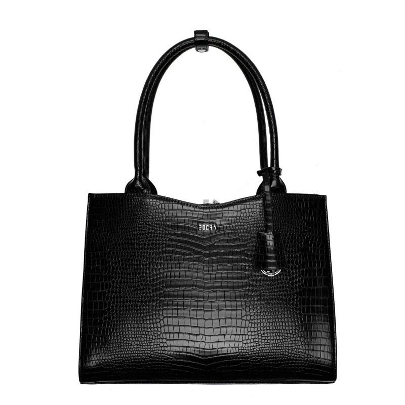 Sac pour ordinateur portable SOCHA Midi Croco Black 14" 39 x 12 x 29 cm Cuir synthétique Noir