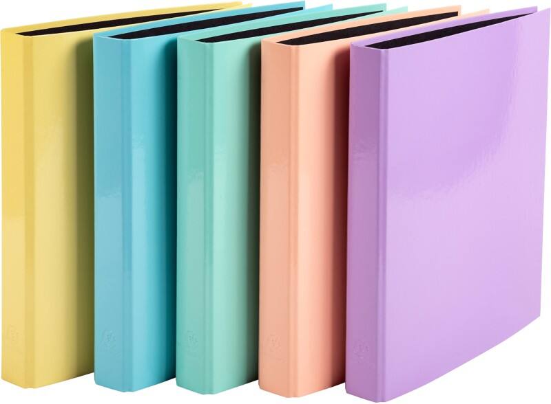 Exacompta Aquarel 25 mm Ringband Papier op karton A4 4 Ringen Kleurenassortiment 51560E 10 Stuks