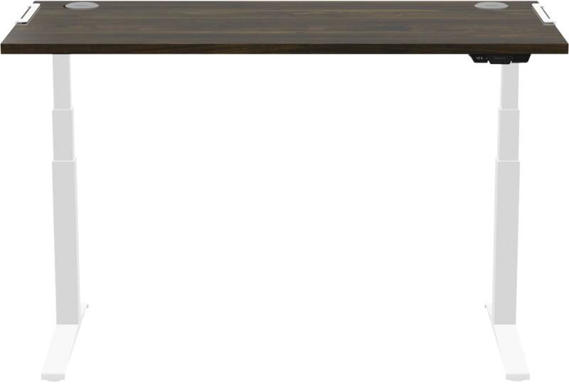 Bureau assis-debout Fellowes Levado Rectangulaire Noyer T-Pied 1829 (L) x 698 (P) x 1257 (H) mm Acier, MDF (Fibres de moyenne densité), PVC (Polychlorure de vinyle)