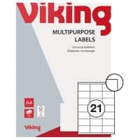 Viking Multifunctionele etiketten 1137992 Wit 41 x 70 mm 100 Vellen à 21 Etiketten