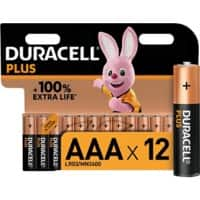 Piles Duracell Plus 100 AAA 12 unités