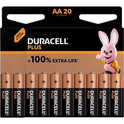 biologie filosofie Oh Duracell batterijen Plus 100 AA alkaline 1,5 V 20 stuks | Viking Direct BE