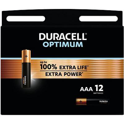 Piles Duracell Optimum AAA 12 unités