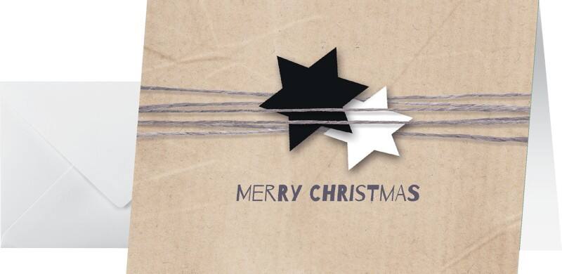 Sigel Christmas Wrapping Kerstkaart Bruin 25 Stuks