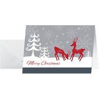 Sigel Modern Christmas Kerstkaarten met enveloppen Red Deers C5/6 Grijs 25 kaarten + 25 enveloppen