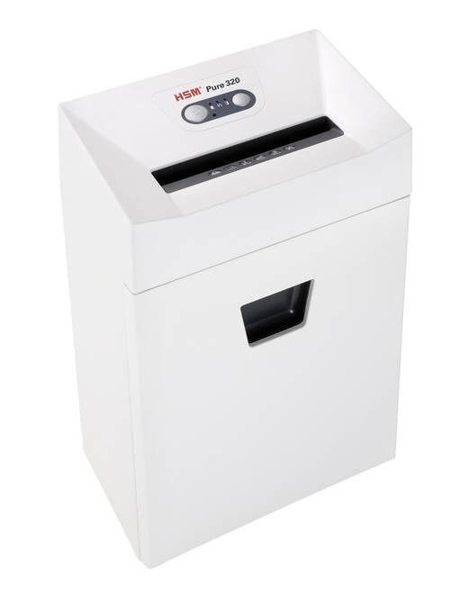 Destructeur de documents HSM Pure 320 8 feuilles Coupe croisée Niveau de sécurité P-4, T-4, E-3, F-1 25 L