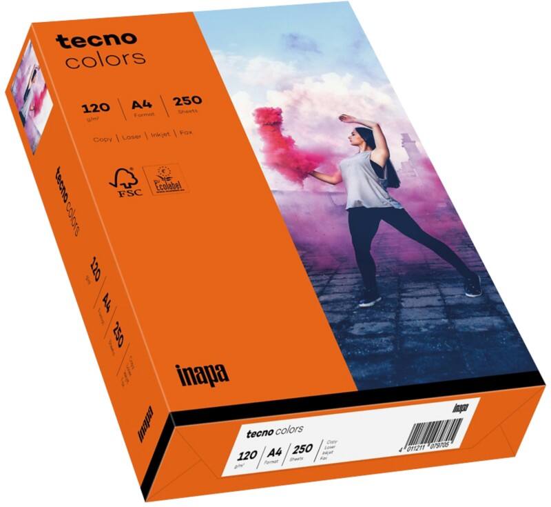Papier couleur A4 tecno Orange 120 g/m² 250 Feuilles