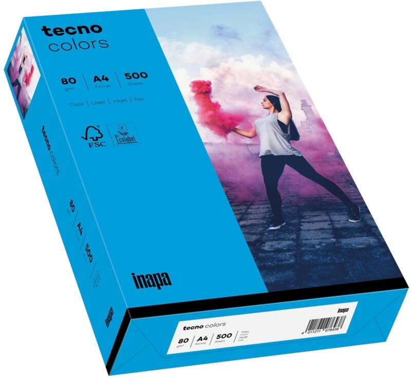 Papier couleur A4 tecno Bleu 80 g/m² 500 Feuilles