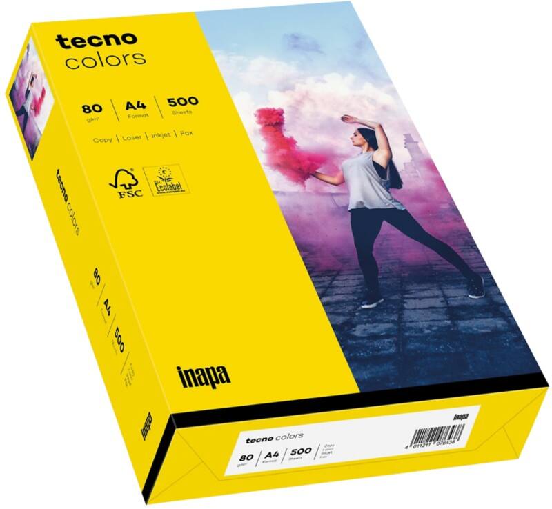 tecno colors A4 Gekleurd papier Felgeel 80 g/m² 500 Vellen