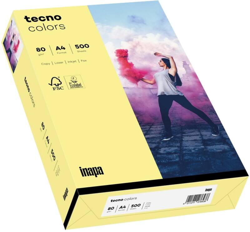 tecno A4 Gekleurd papier Geel 80 g/m² 500 Vellen