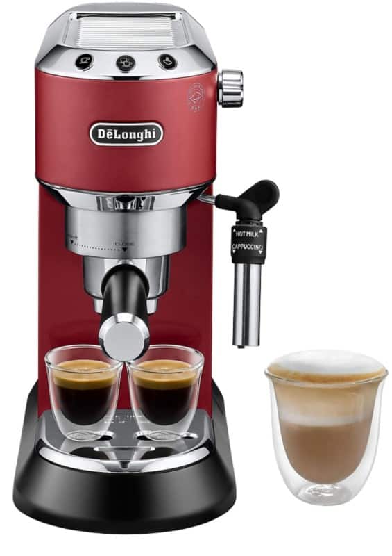 De'Longhi Dedica Style EC685.R Espressomachine 1.1 L Rood, zilver