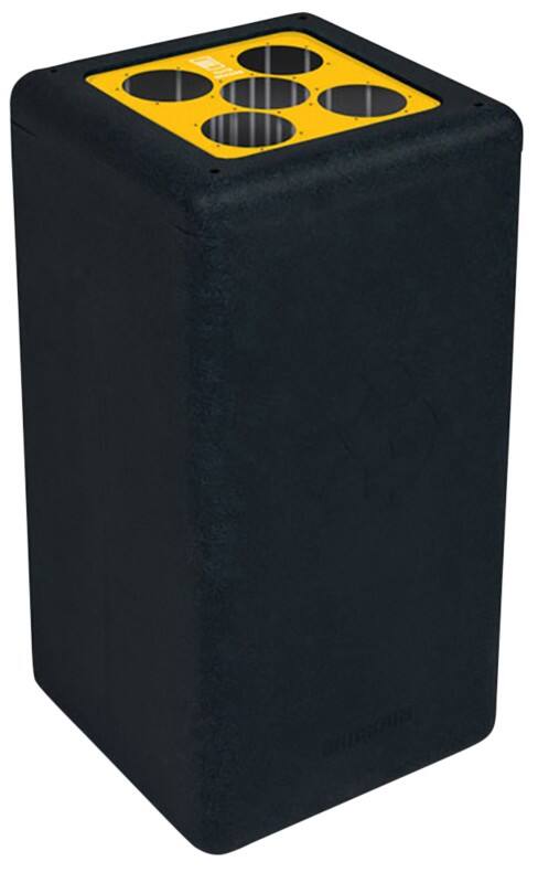 Poubelle Brickbin 65 L Noir, jaune Polyéthylène renforcé haute densité 561676.0000