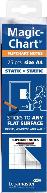 Notes Legamaster Magic-Chart XL 7-159000-A4 29,7 x 21 cm Quadrillé Blanc Rouleau de 25 feuilles