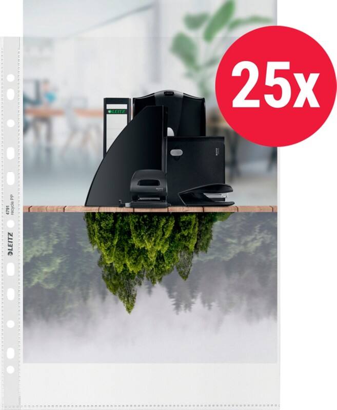Leitz Showtassen Recycled A4 Generfd Transparant 100 micron PP (Polypropeen) Boven 11 Gaten 25 Stuks