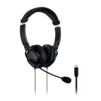 Casque audio Kensington K97457WW Câble USB-C 1,8m Suppression de bruit du microphone Noir