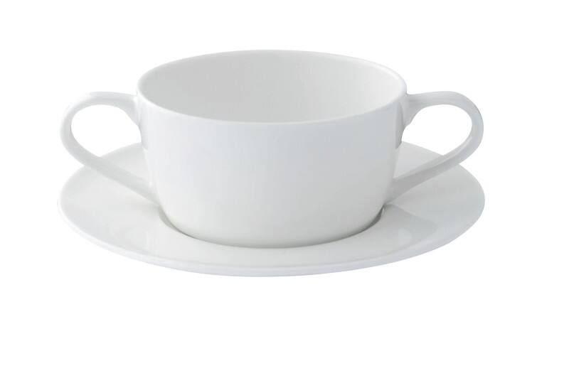 Nobel Fine Bone China Soepkopschotel Porselein 170 mm Crème 24 Stuks