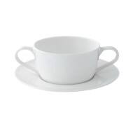 Nobel Fine Bone China Soepkopschotel Porselein 170 mm Crème 24 Stuks