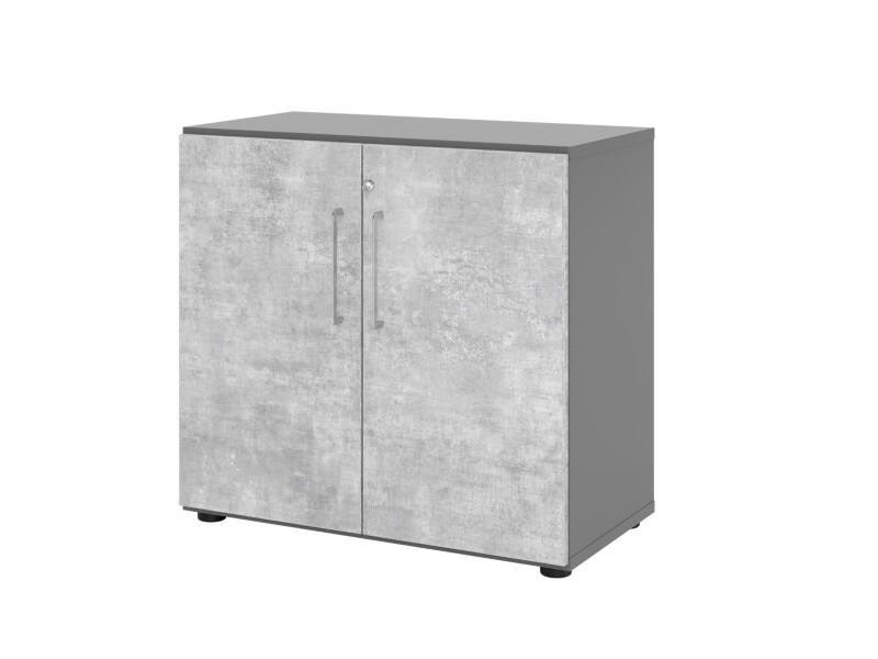 Hammerbacher Kast Spaanplaat 1 Plank Afsluitbaar  Beton Grijs