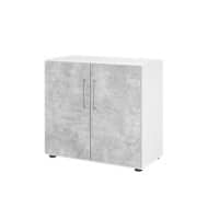 Armoire Hammerbacher V928T2/W/M/BS Béton, Blanc 80 x 42 x 74,6 cm